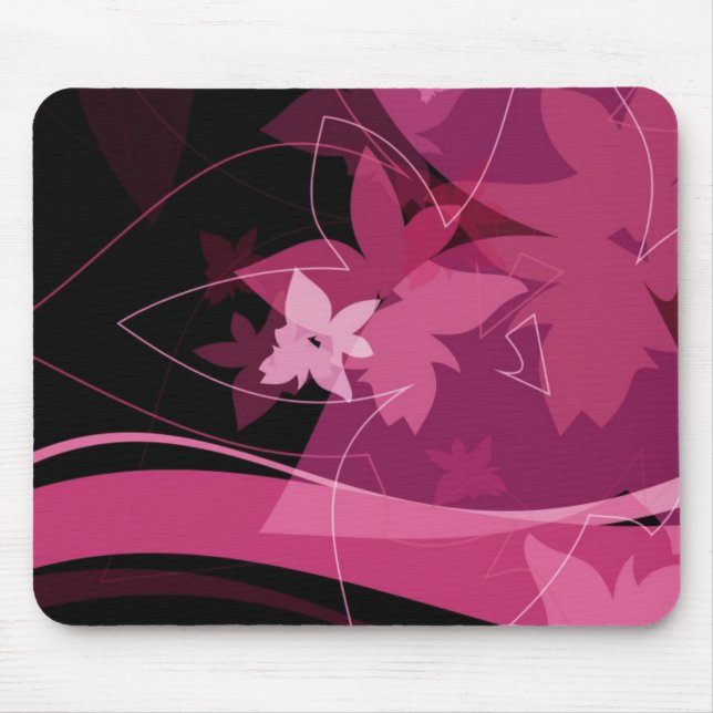 Tapis De Souris Motif floral magenta (Devant)