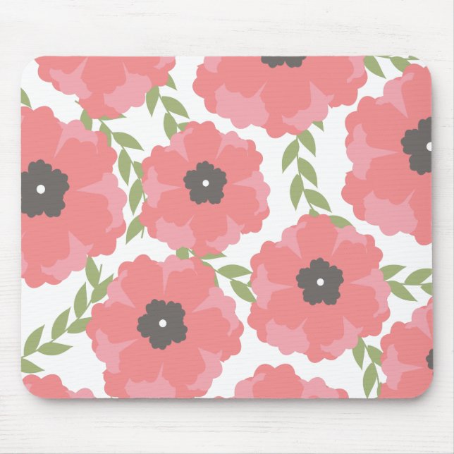 Tapis De Souris Motif floral rose de Femme (Devant)