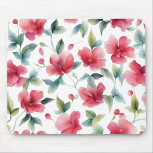 Tapis De Souris Motif floral rouge brumeux