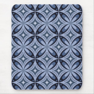 Tapis De Souris Motif géométrique bleu de style rétro