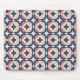 Tapis De Souris Motif géométrique bleu et corail