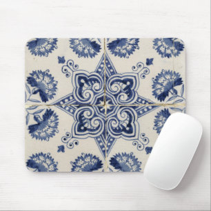 Tapis De Souris Motif géométrique bleu vintage