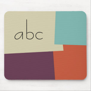 Tapis De Souris Motif géométrique couleur rétro moderne Monogramme