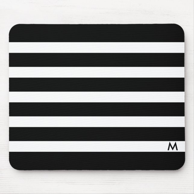 Tapis De Souris Motif géométrique des bandes noires et blanches (Devant)