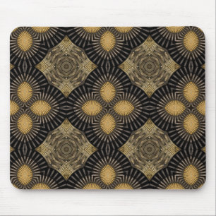 Tapis De Souris Motif géométrique en noir et or