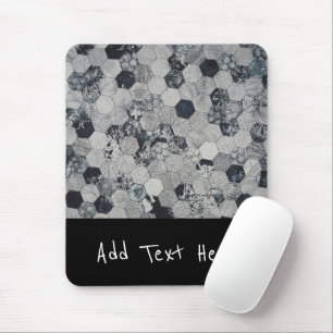 Tapis De Souris Motif géométrique gris, blanc et noir