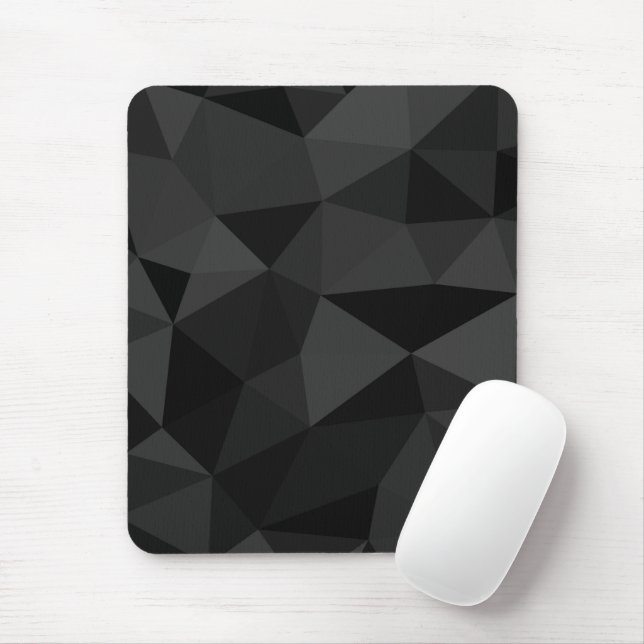Tapis De Souris Motif géométrique gris foncé et noir (Avec souris)