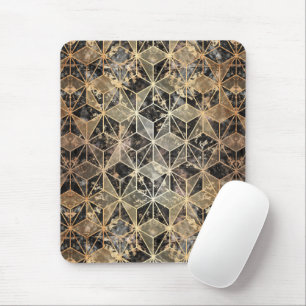 Tapis De Souris Motif géométrique marbre et or