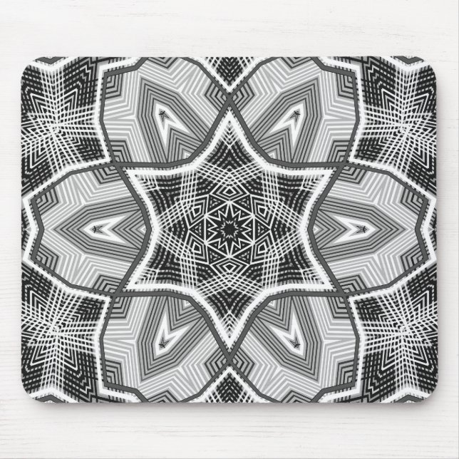 Tapis De Souris Motif géométrique noir blanc (Devant)