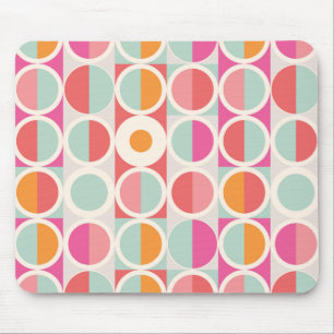 Tapis De Souris Motif géométrique rose orange