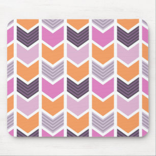 Tapis De Souris Motif géométrique rose pourpre orange de Chevron