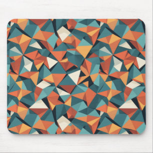 Tapis De Souris Motif géométrique sarcelle et orange du milieu du 
