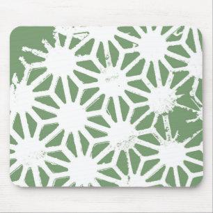 Tapis De Souris Motif géométrique vert et blanc olive