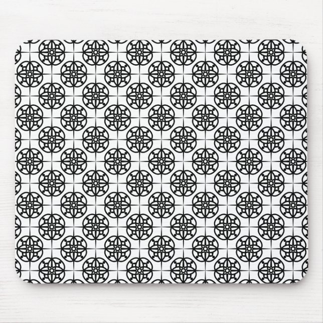 Tapis De Souris Motif géométrique Vibe rétro classique (Devant)