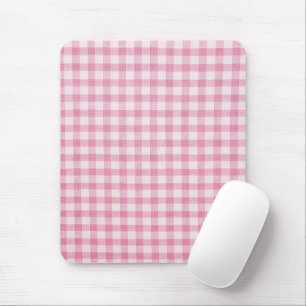 Tapis De Souris Motif Gingham Rose Bébé