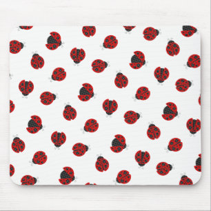 Tapis De Souris Motif graphique de coccinelle Checkered adorable