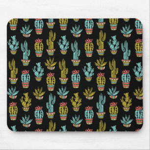 Tapis De Souris Motif grunge foncé de cactus