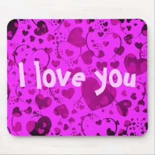 Tapis De Souris MOTIF HEART ART 6 + votre texte   rose