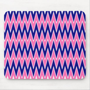 Tapis De Souris Motif Hot Rose et Navy Blue Zigzag