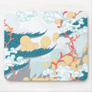 Tapis De Souris Motif inspiré asiatique de nature