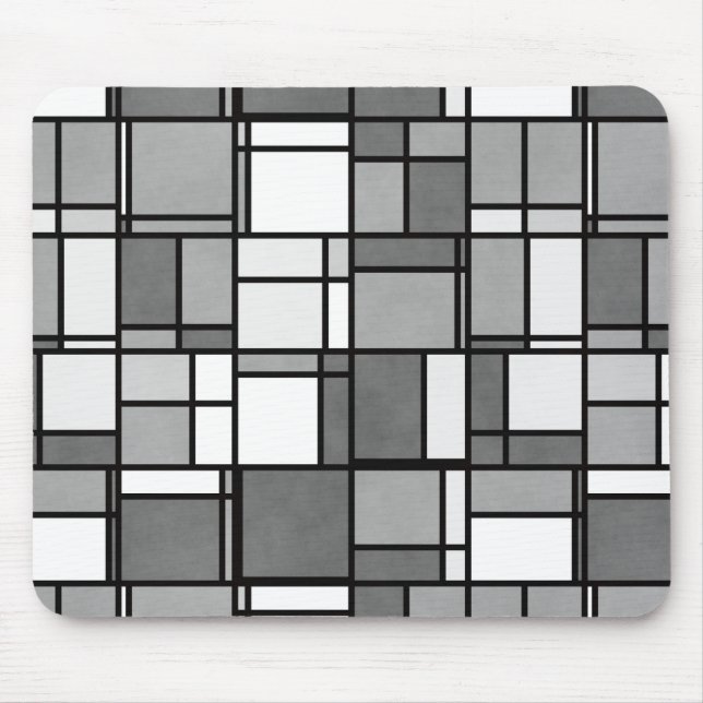 Tapis De Souris Motif inspiré de plusieurs gris blanc (Devant)