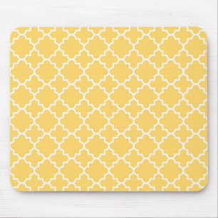 Tapis De Souris Motif jaune de Quatrefoil