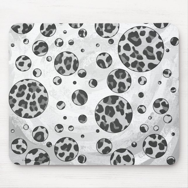 Tapis De Souris Motif Léopard à pois noir et blanc (Devant)
