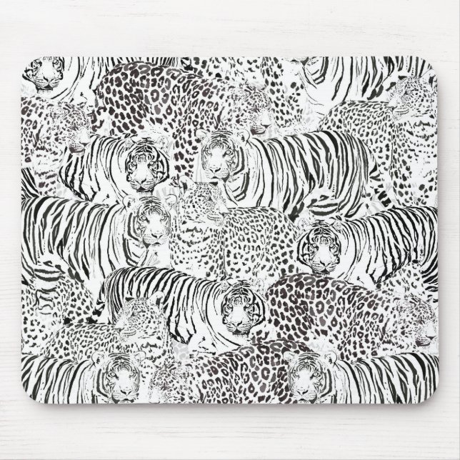 Tapis De Souris Motif Léopard Noir Tigre Animaux (Devant)