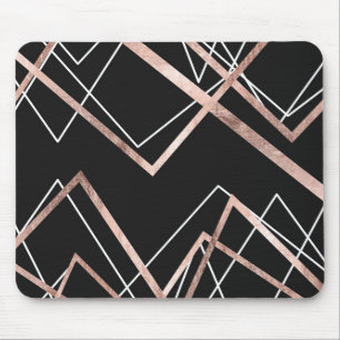 Tapis De Souris Motif linéaire d'abrégé sur triangle de noir ro