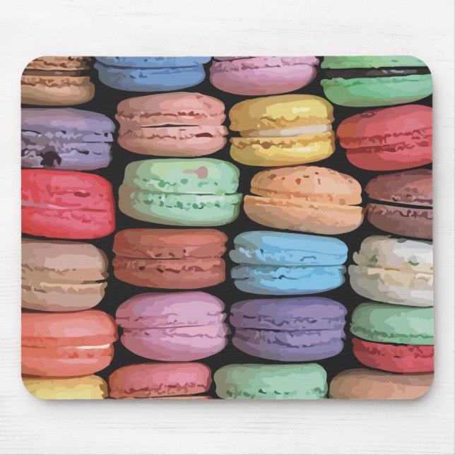 Tapis De Souris Motif Macaron français coloré (Devant)