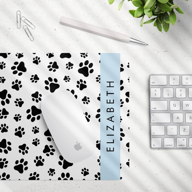Tapis De Souris Motif mâle, Patrouilles de chien, Noir et Blanc, V (Créateur téléchargé)