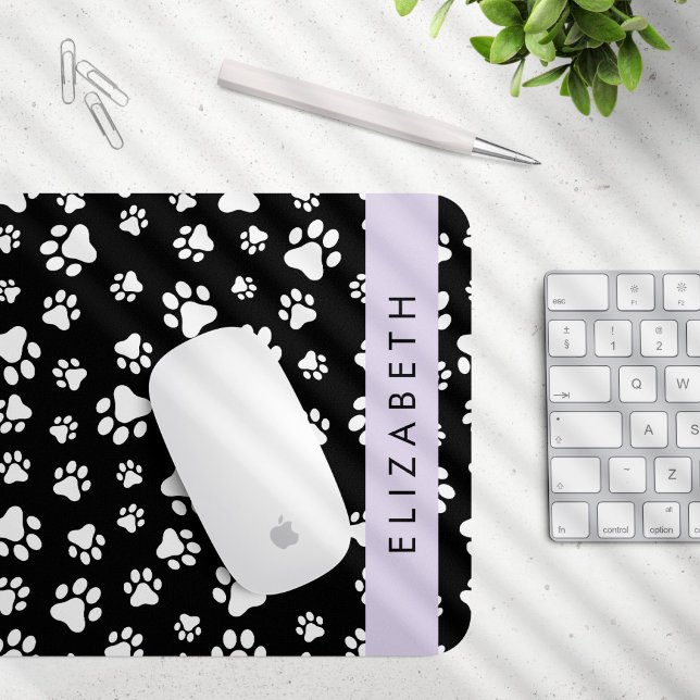 Tapis De Souris Motif mâle, Patrouilles de chien, Noir et Blanc, V (Créateur téléchargé)