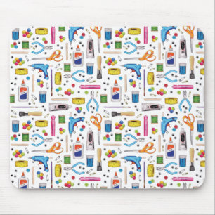 Tapis De Souris Motif mignon d'approvisionnements de métier