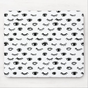 Tapis De Souris Motif mignon de cil de griffonnage