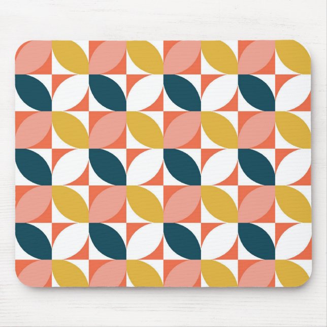 Tapis De Souris Motif moderne de feuille de la moitié du siècle (Devant)