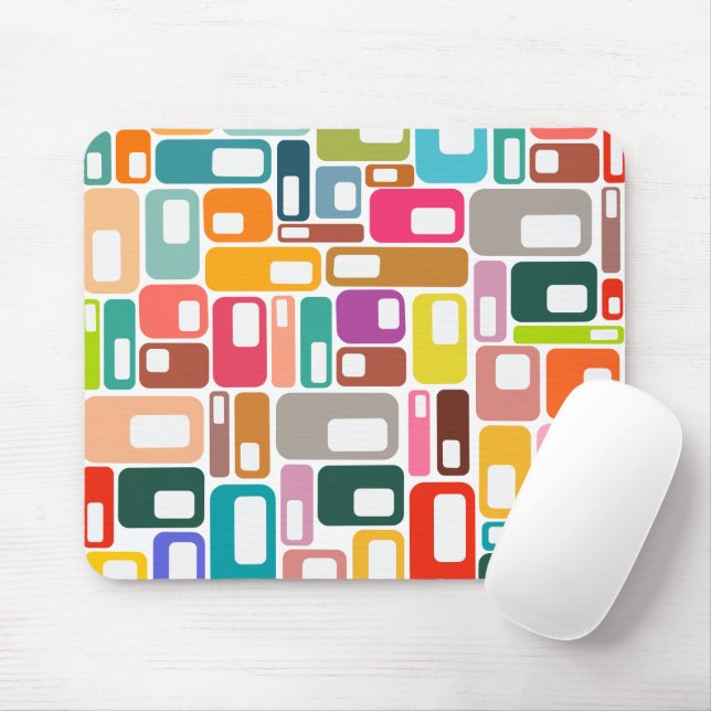 Tapis De Souris Motif moderne du milieu du siècle (Avec souris)