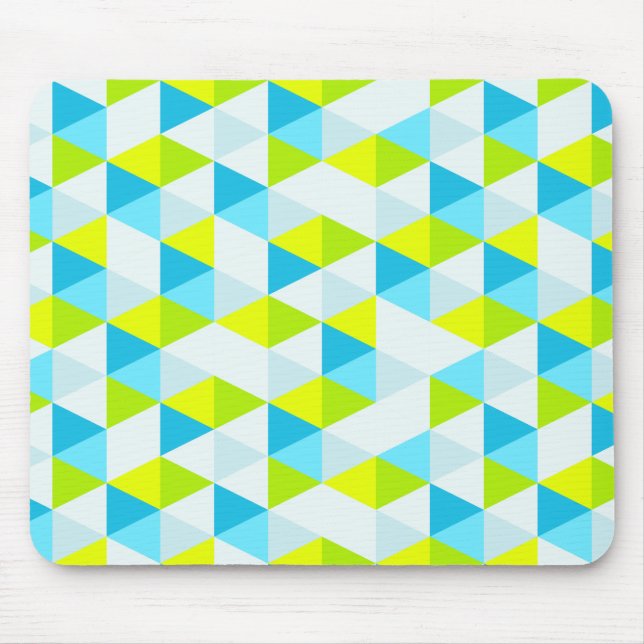 Tapis De Souris Motif moderne géométrique de triangles vertes et (Devant)