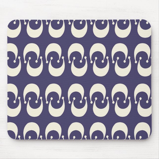 Tapis De Souris Motif moderne violet blanc double croissant de lun (Devant)