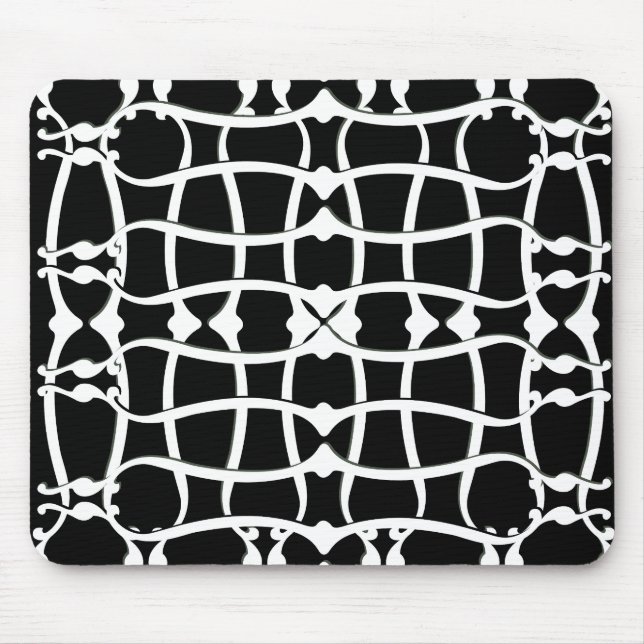 Tapis De Souris Motif monochromatique Art nouveau (Devant)