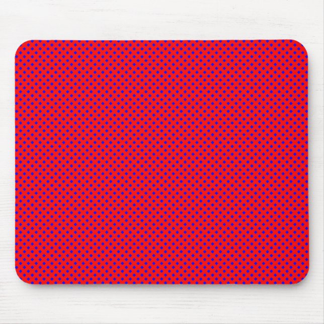 Tapis De Souris Motif net rouge avec bleu (Devant)
