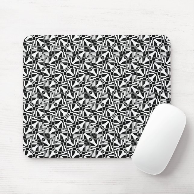 Tapis De Souris Motif noir noir noir blanc sans faille (Avec souris)