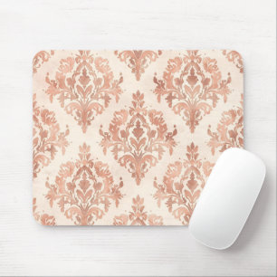 Tapis De Souris Motif ornemental aquarelle damassé pêche chaud