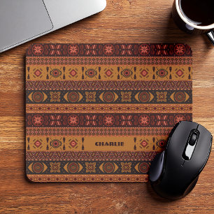 Tapis De Souris Motif ornemental tribal de terre cuite moderne