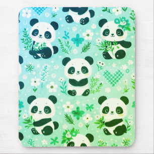 Tapis De Souris Motif Ours Panda Imprimé Vert