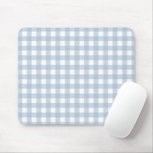 Tapis De Souris Motif Plaid En vichy bleu minimaliste