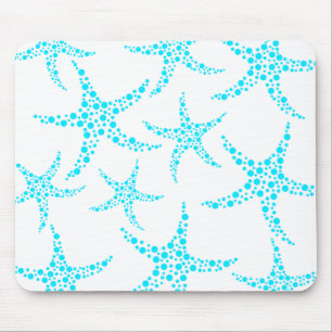 Tapis De Souris Motif pointillé d'étoiles de mer dans la turquoi