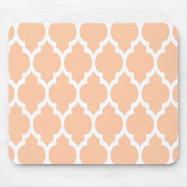 Tapis De Souris Motif Quatrefoil Marocain blanc #4 (Devant)