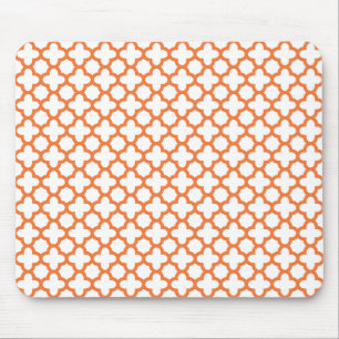Tapis De Souris Motif Quatrefoil Orange