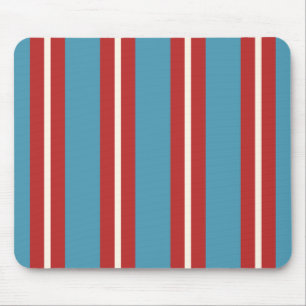 Tapis De Souris Motif rayé moderne rouge et bleu vibrant