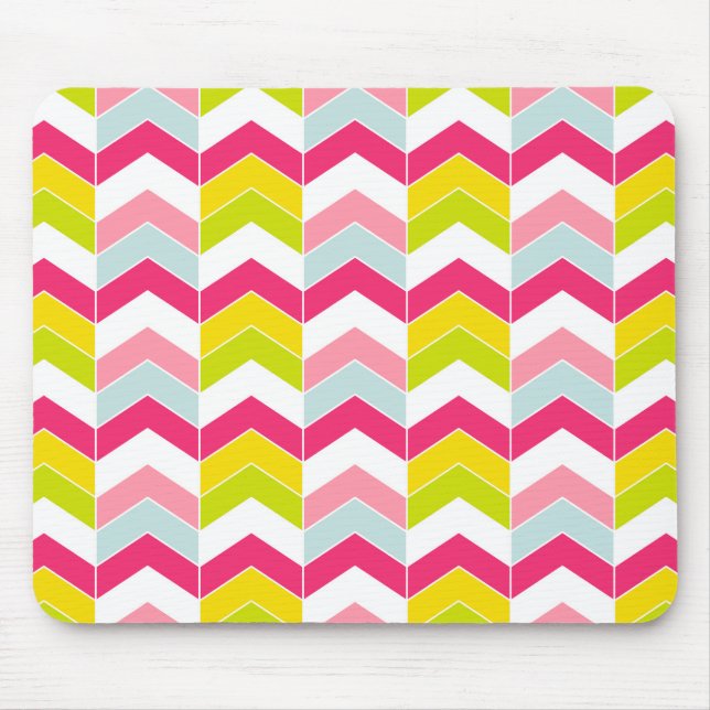 Tapis De Souris Motif rose coloré de Chevron de zigzag (Devant)
